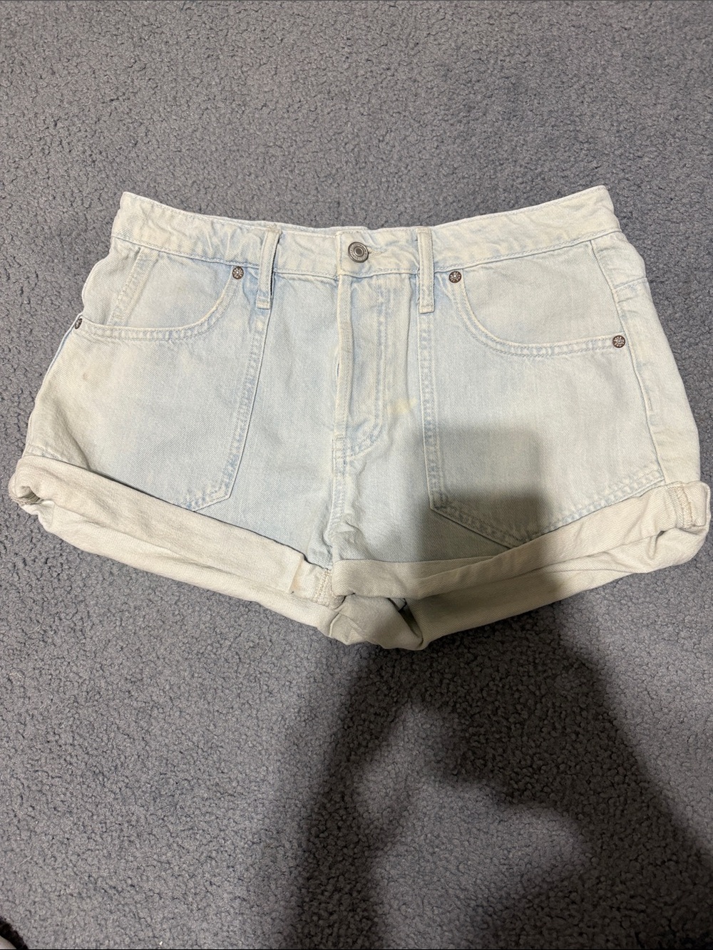 We The Free Light Blue Rolled Hem Denim Shorts Size 28